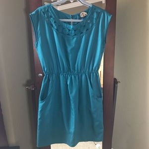 Banana Republic sz4 Jade Green silk dress  POCKETS